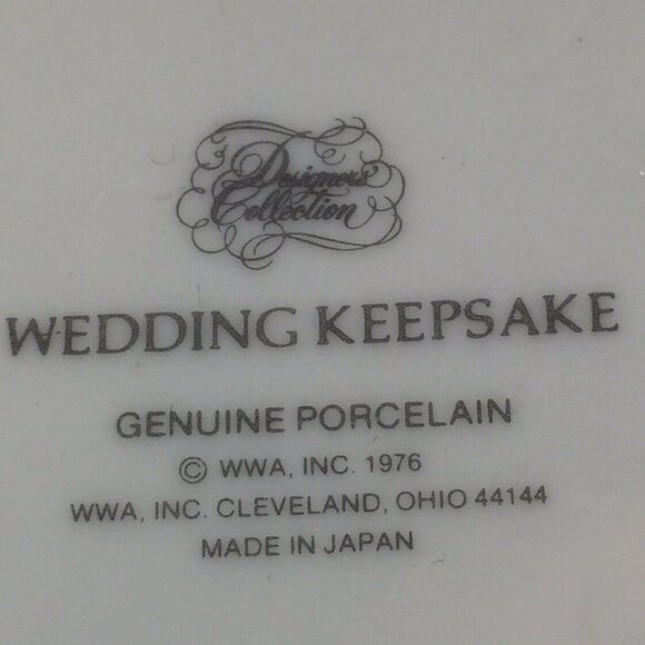 VTG 1976 Wedding Keepsake Trinket Box Porcelain Hinged Japan Romantic Cottagecor - Picture 5 of 7